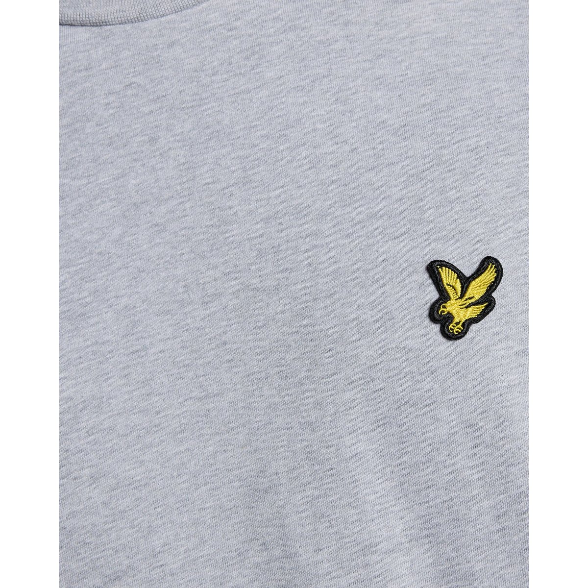 T-shirt en coton col rond gris clair chiné, LYLE & SCOTT