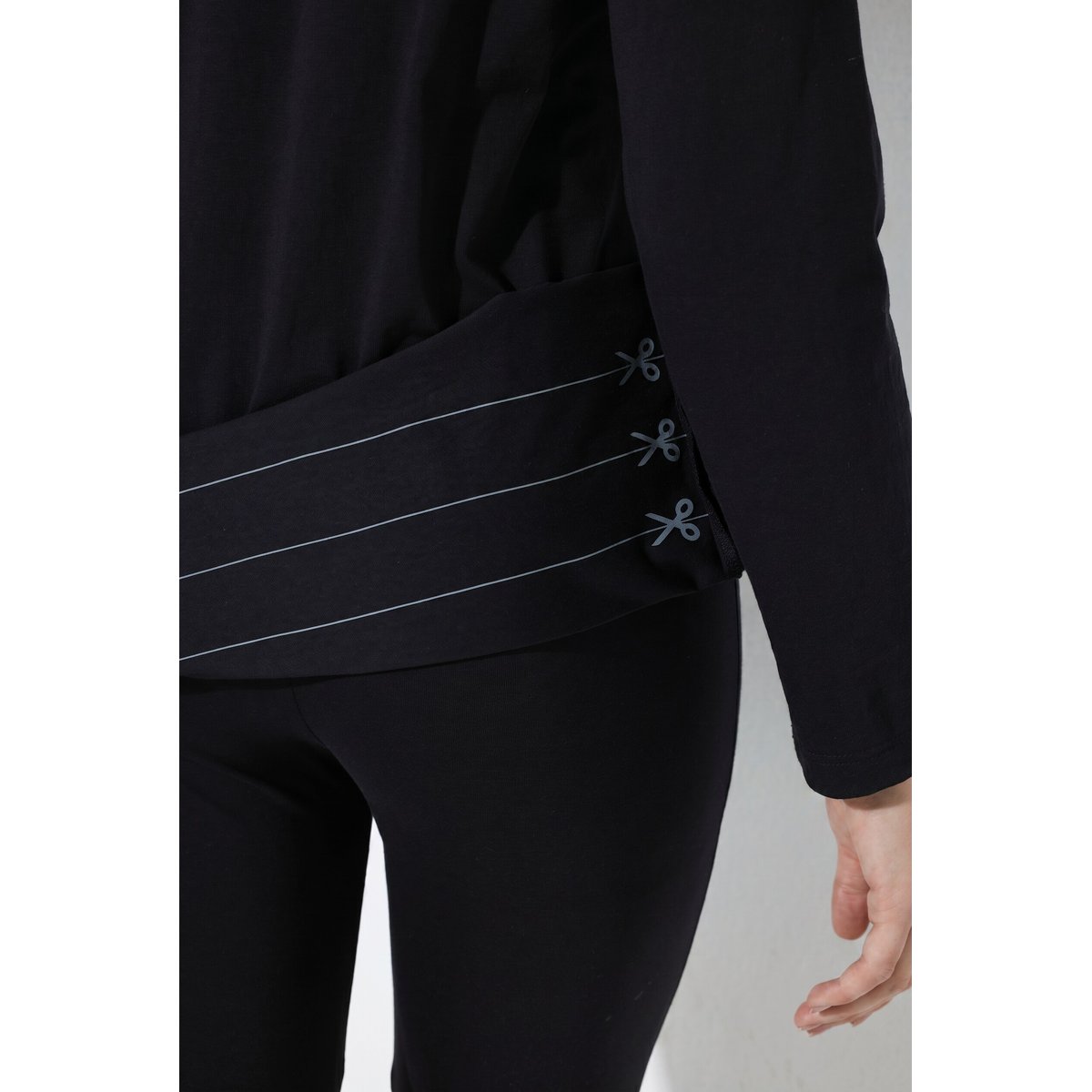 T-shirt « Cut it your way » en coton bio noir, ULLA POPKEN