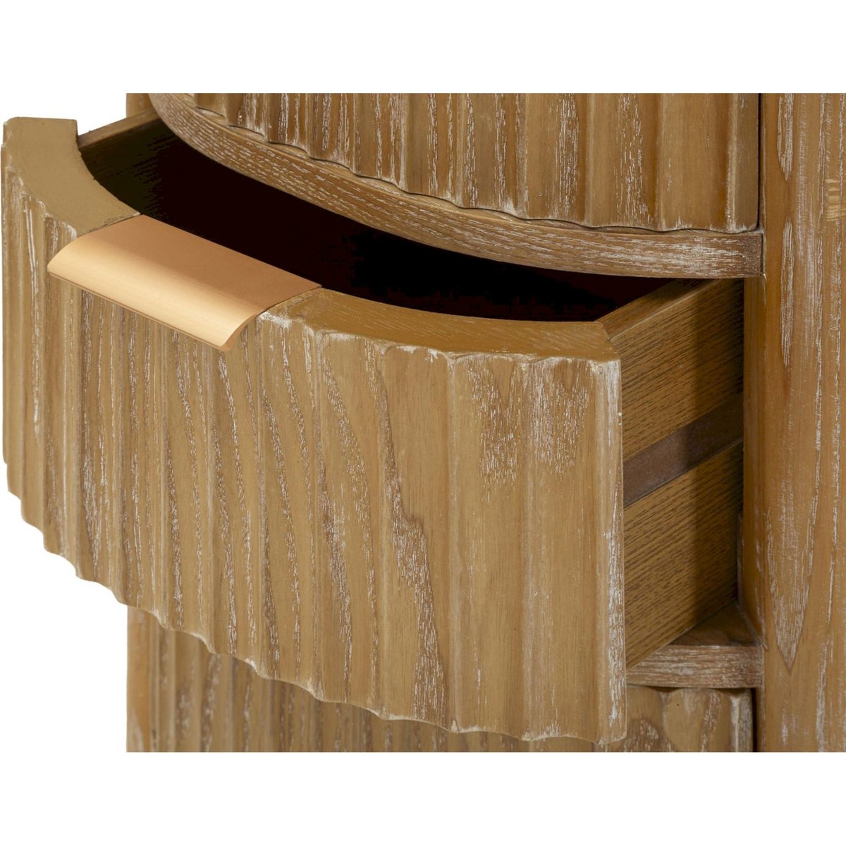 Chiffonnier arrondi façades relief MODERN brun bois naturel, RECOLLECTION