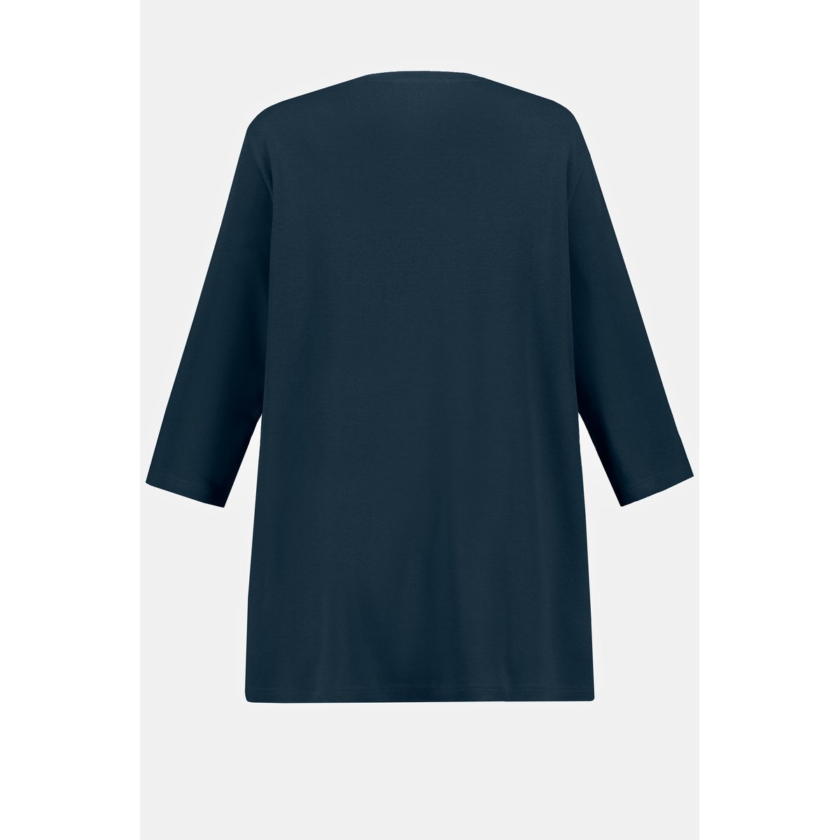 T-shirt V basic, classic, manches 3/4 marine, ULLA POPKEN