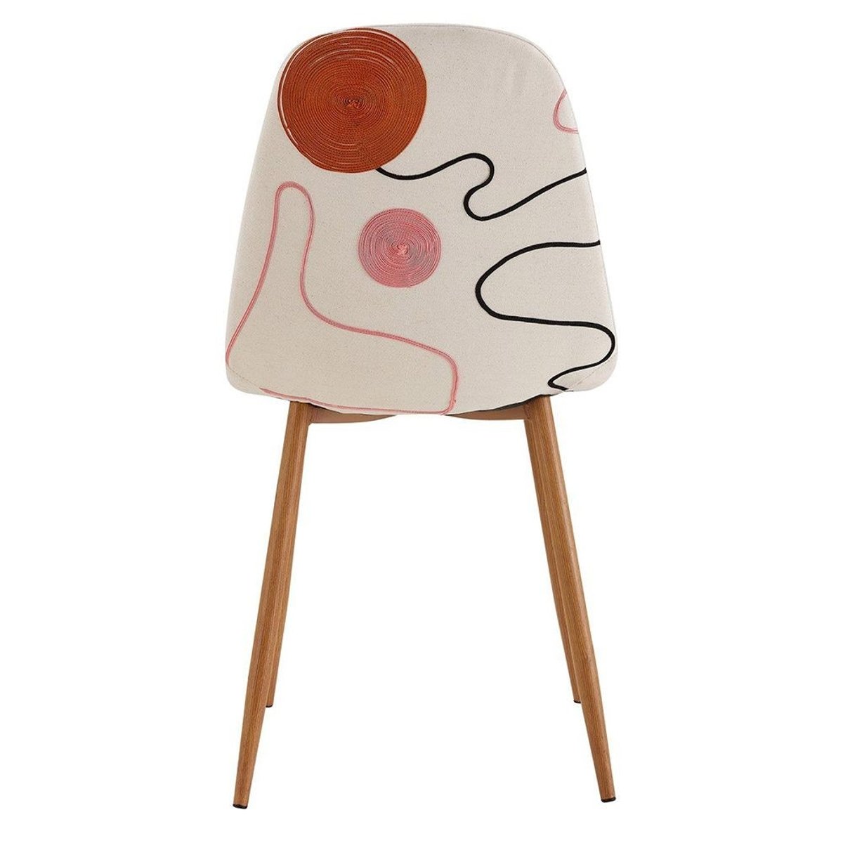 Chaise Poésie pieds métal imitation bois blanc, DECORATIE