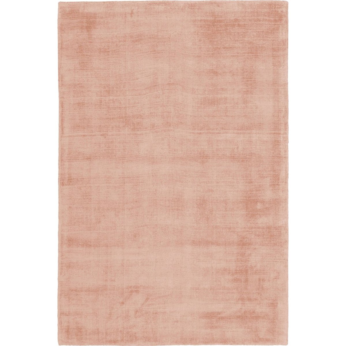 Tapis rectangulaire en viscose fait main rose poudré pastel uni, ARTE ESPINA