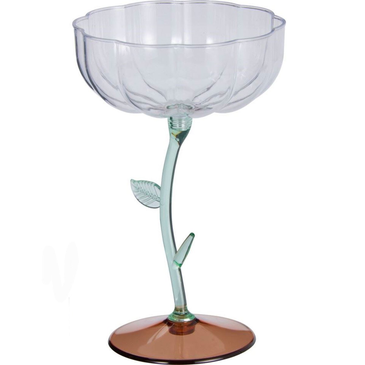 Verre à cocktail fleurs en plastique 24cl transparent, WADIGA