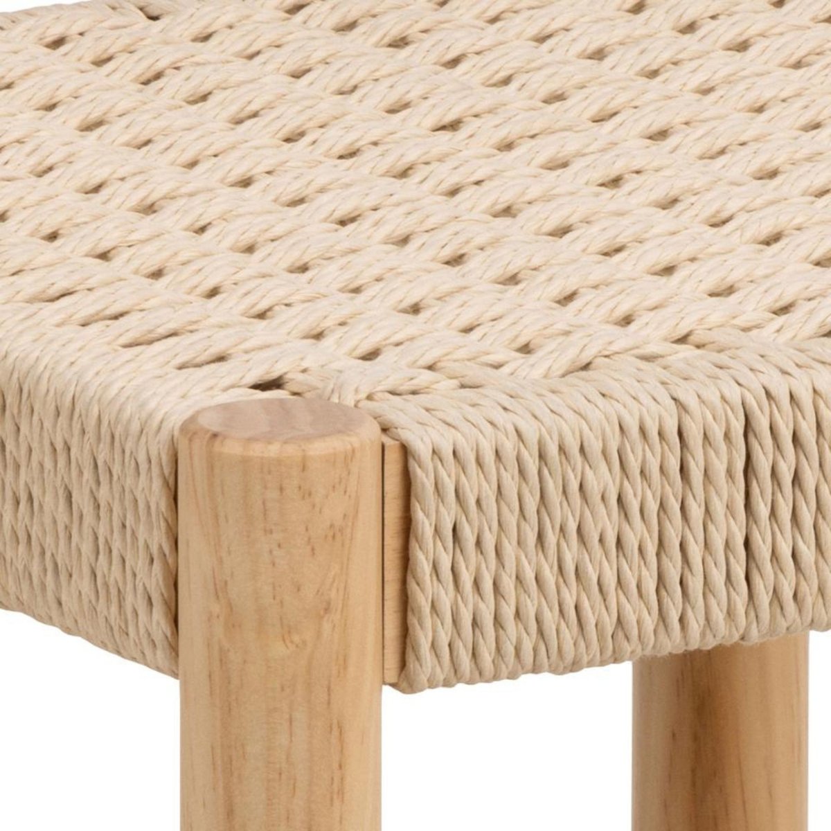 Tabouret en bois et assise tressée L80 - THEO beige, HELLIN, DEPUIS 1862