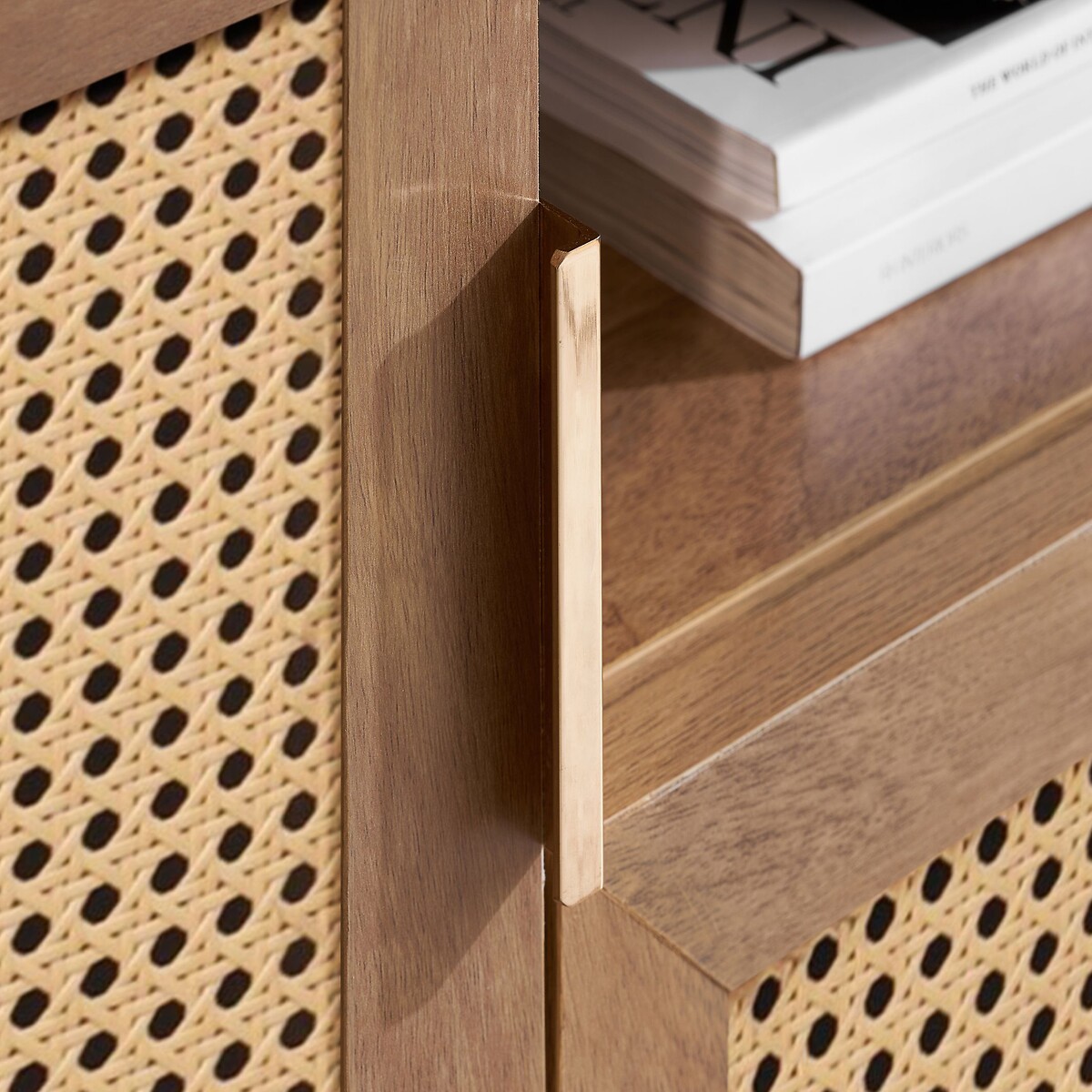 Naya Rattan 2 Door 1 Drawer TV Unit natural oak, SO'HOME