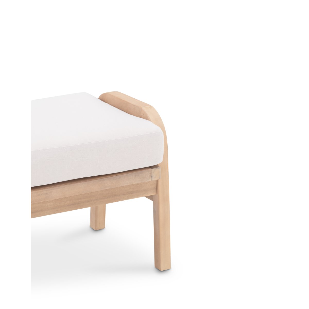 Repose-pied en bois, SIENA bois clair, coussin et corde beige, DEFORA HOME