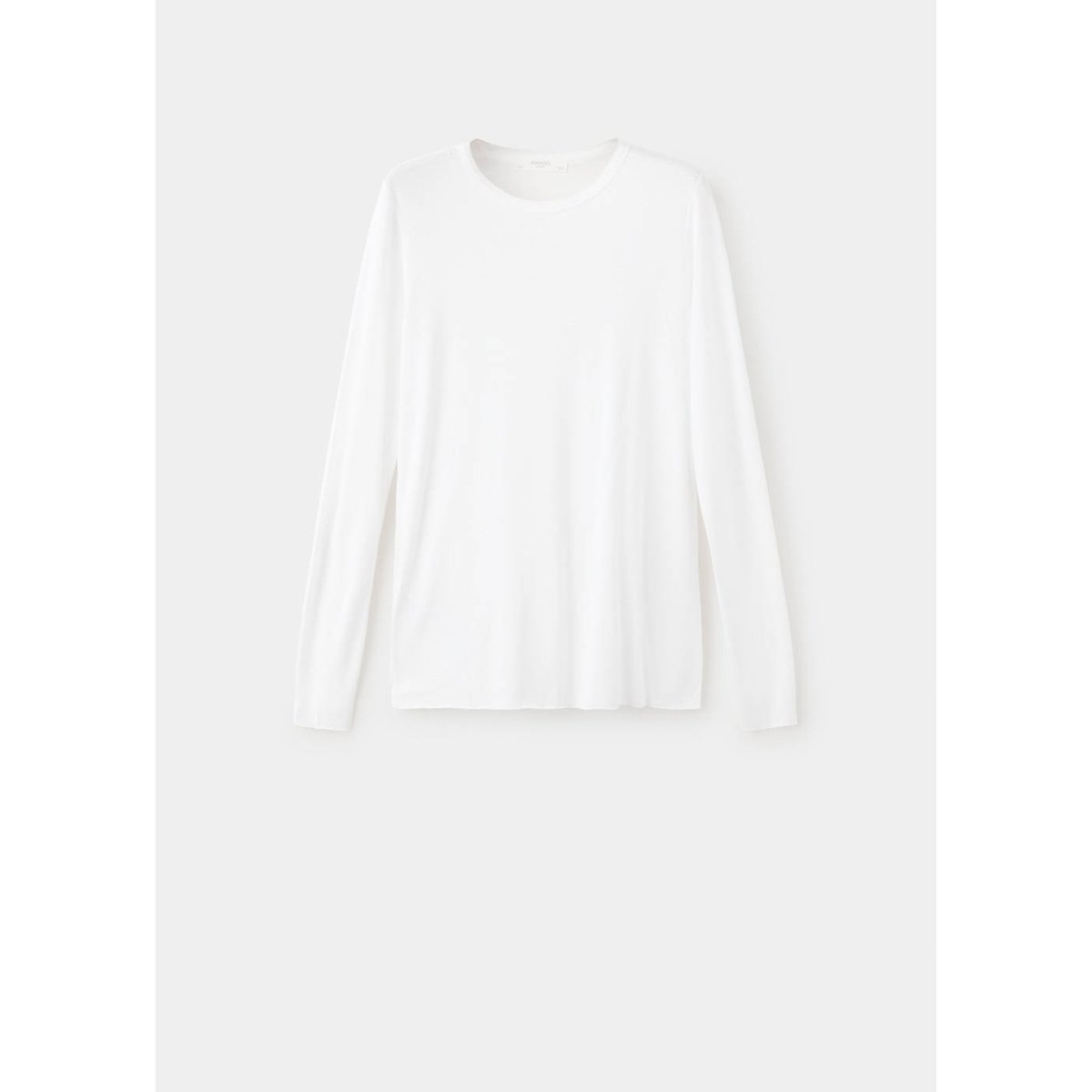 T-shirt ajusté manches longues blanc, MANGO