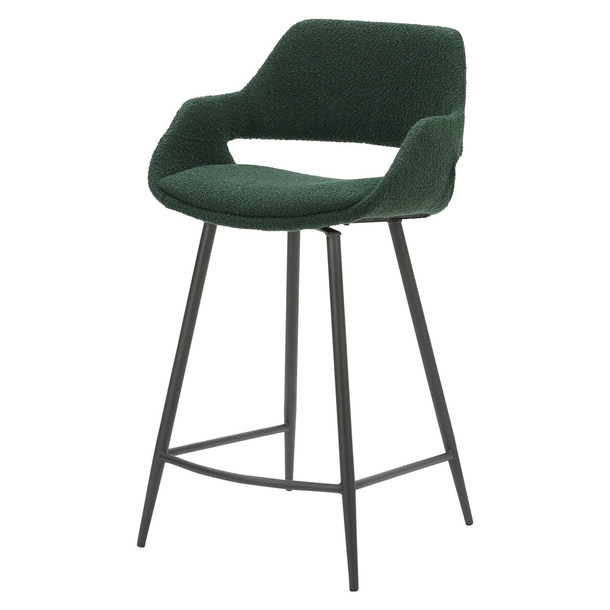 Chaise snack effet laine bouclette vert sapin, ZAGO