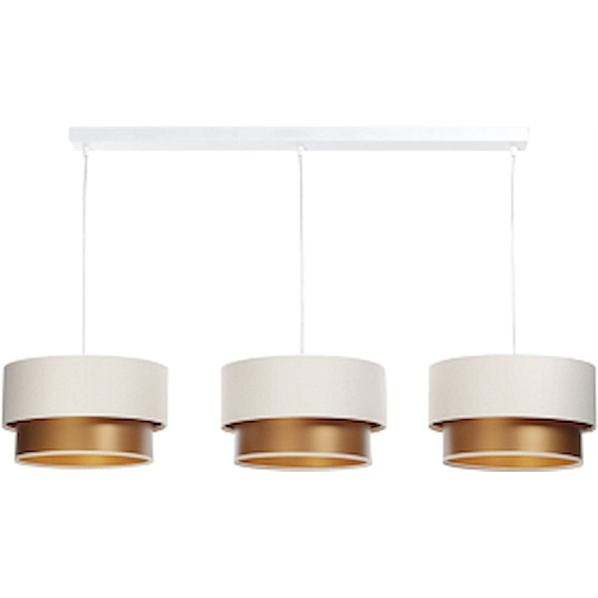 Suspension rectangulaire, DUO ELLEGANT crème satinée intérieur cuivre, BPS KONCEPT
