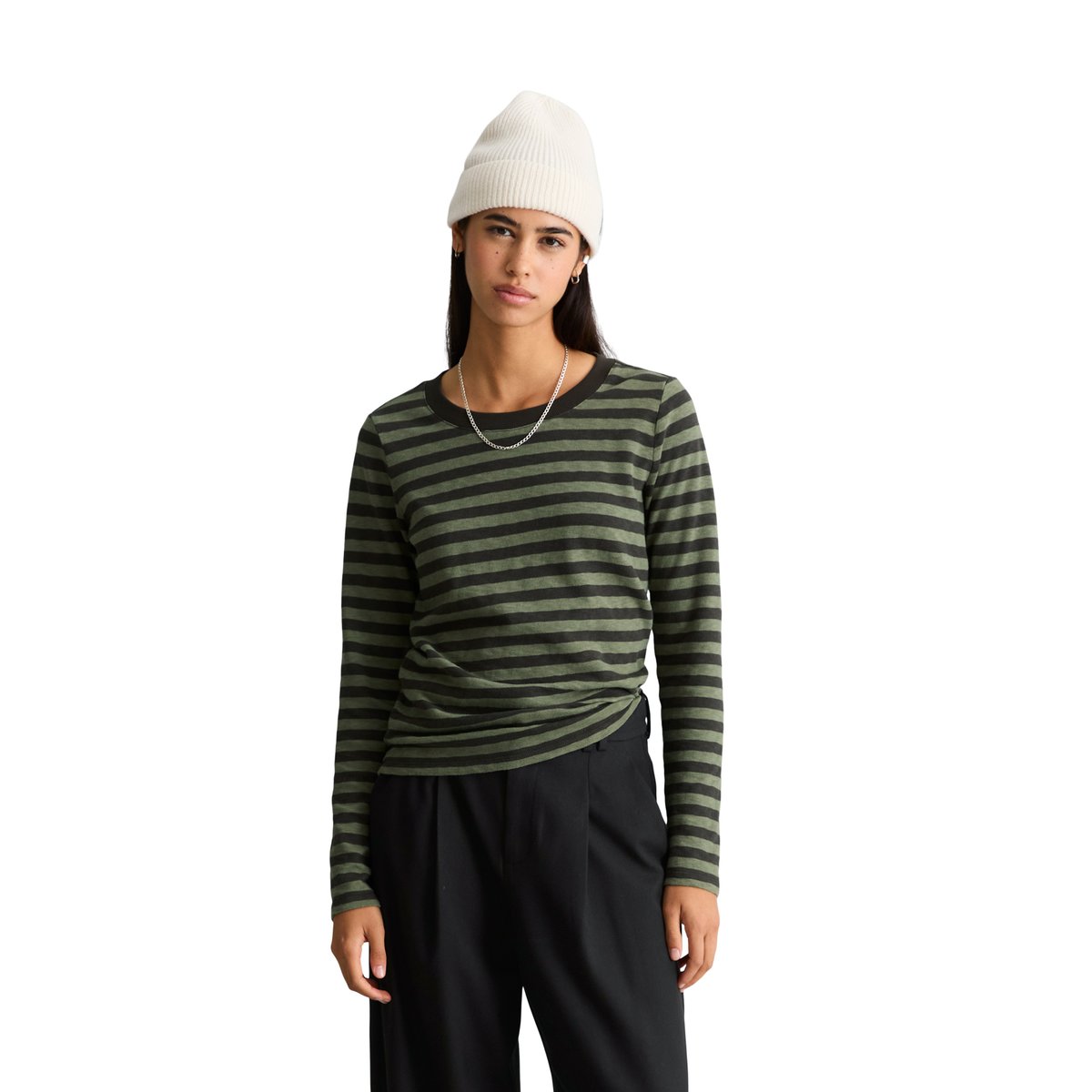 T-shirt long régulier en Heavy Slub Jersey gris, MARC O’POLO DENIM