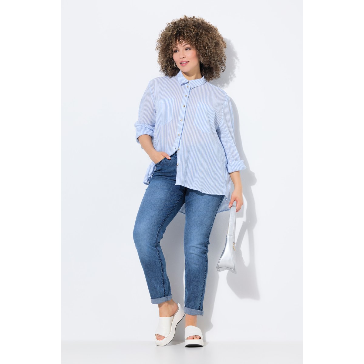 Jean Sarah en polyester recyclé bleu jean, ULLA POPKEN