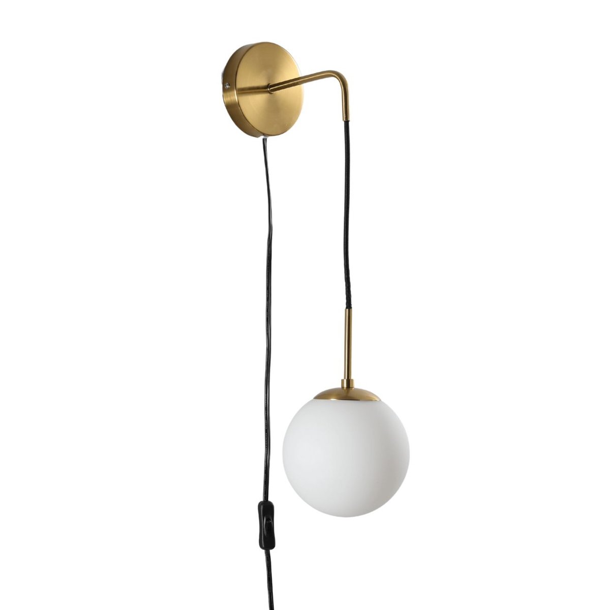 Applique globe suspendu moderne - ROBYN laiton et blanc, KOSILUM