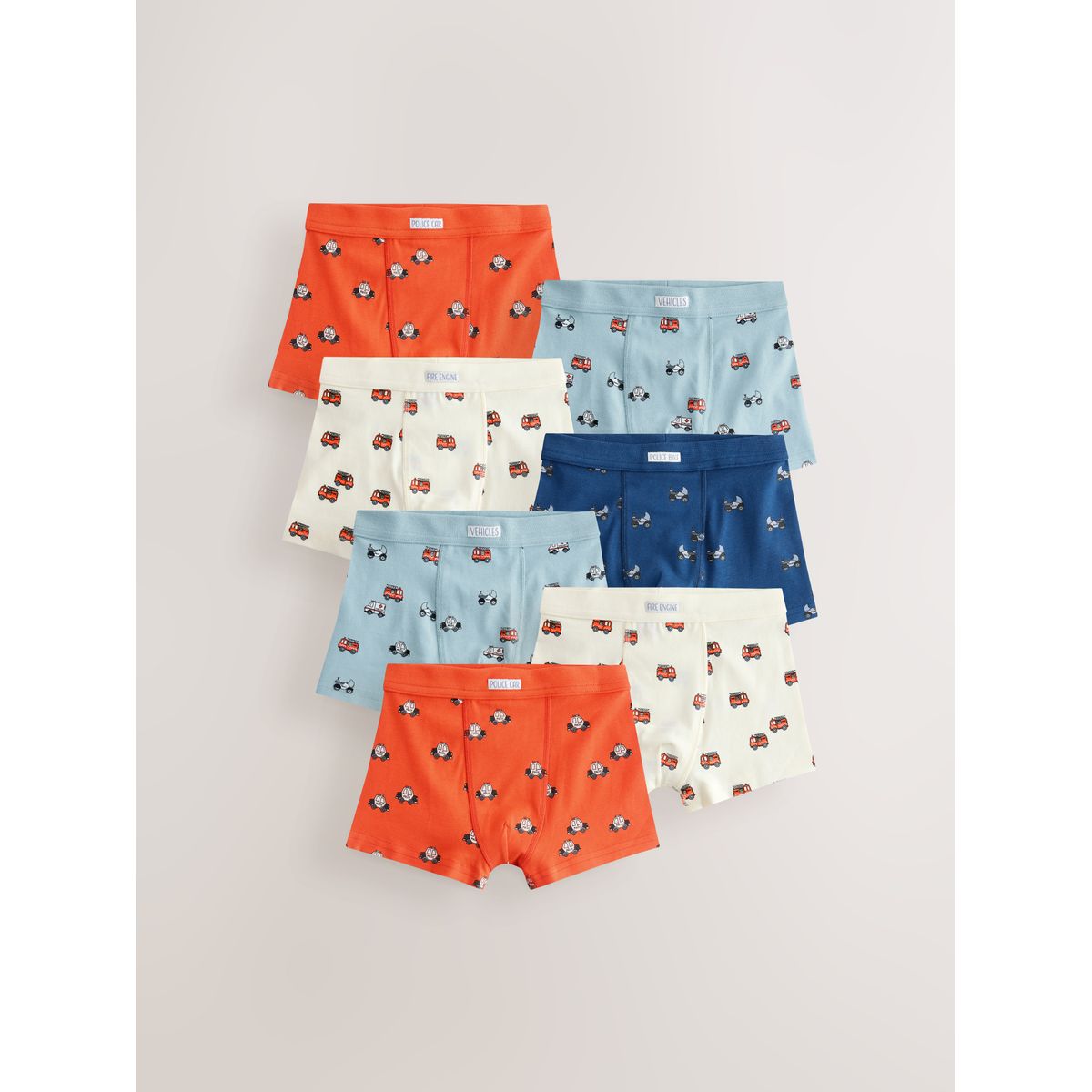 Boxer, lot de 7 véhicules d'urgence rouge/bleu, NEXT