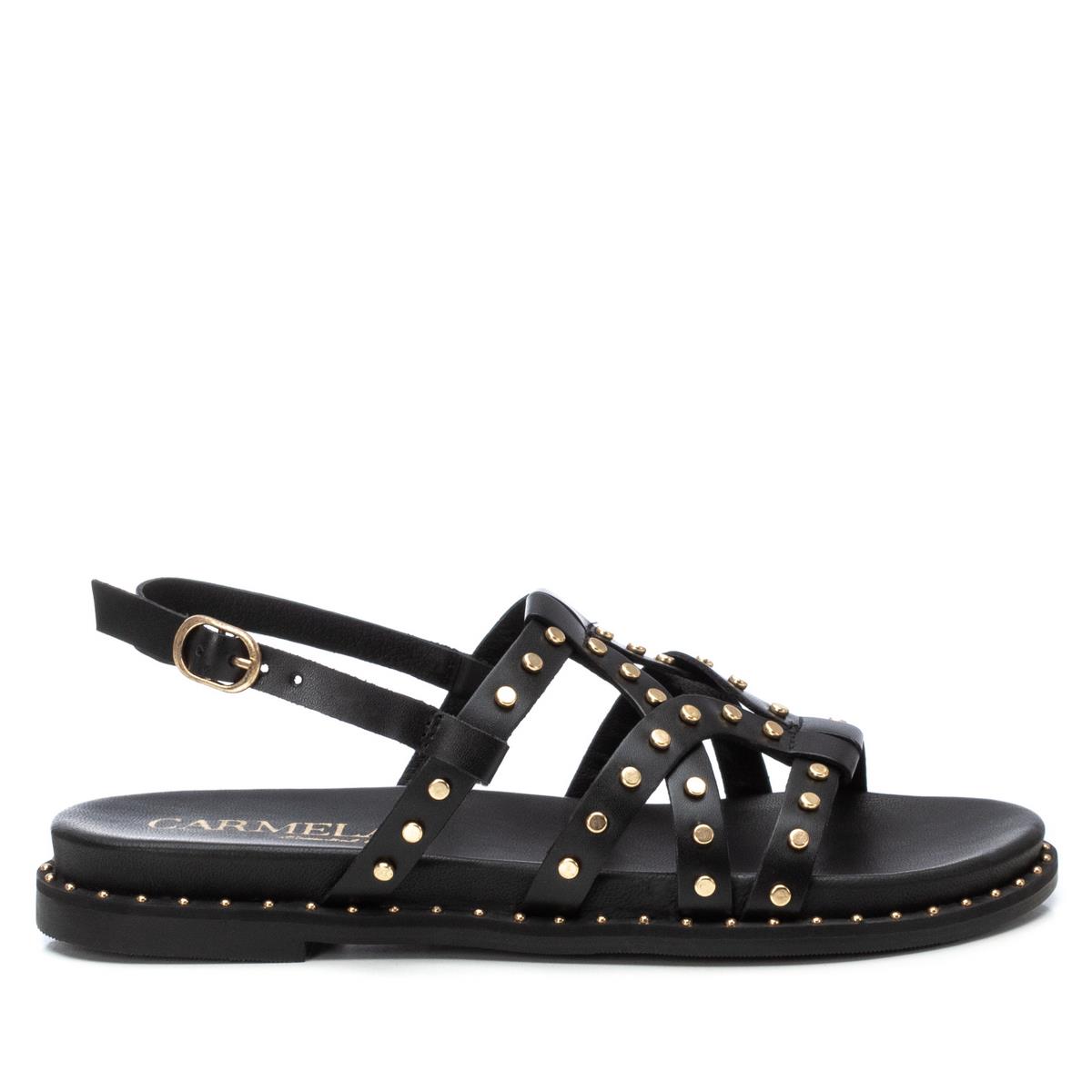 Sandale Plaine Boucle noir, CARMELA