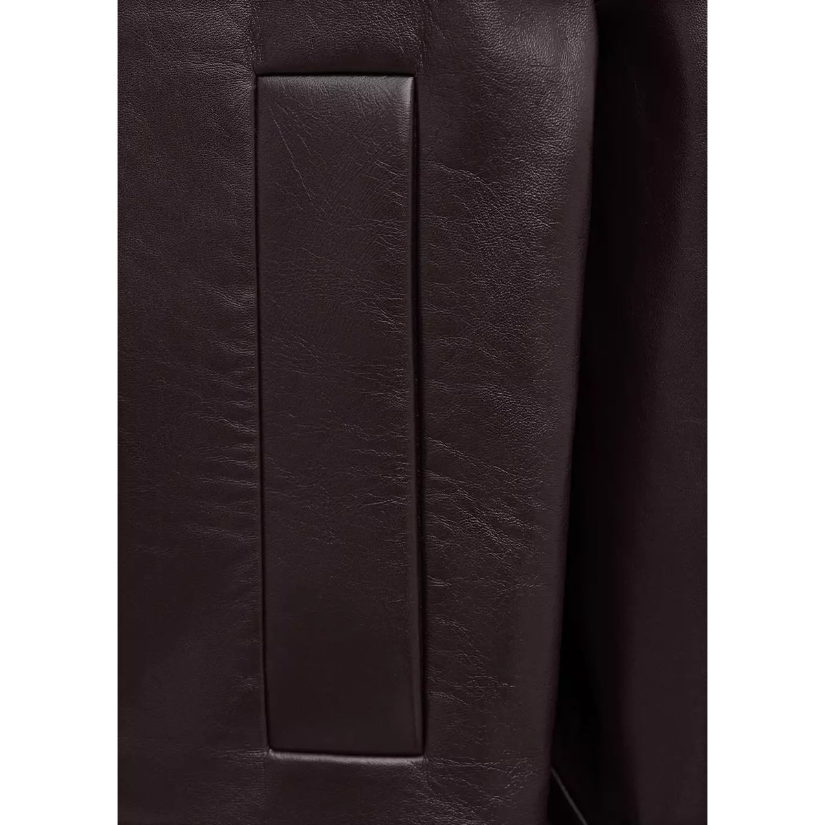 Manteau cuir oversize col cheminée bordeaux, MANGO