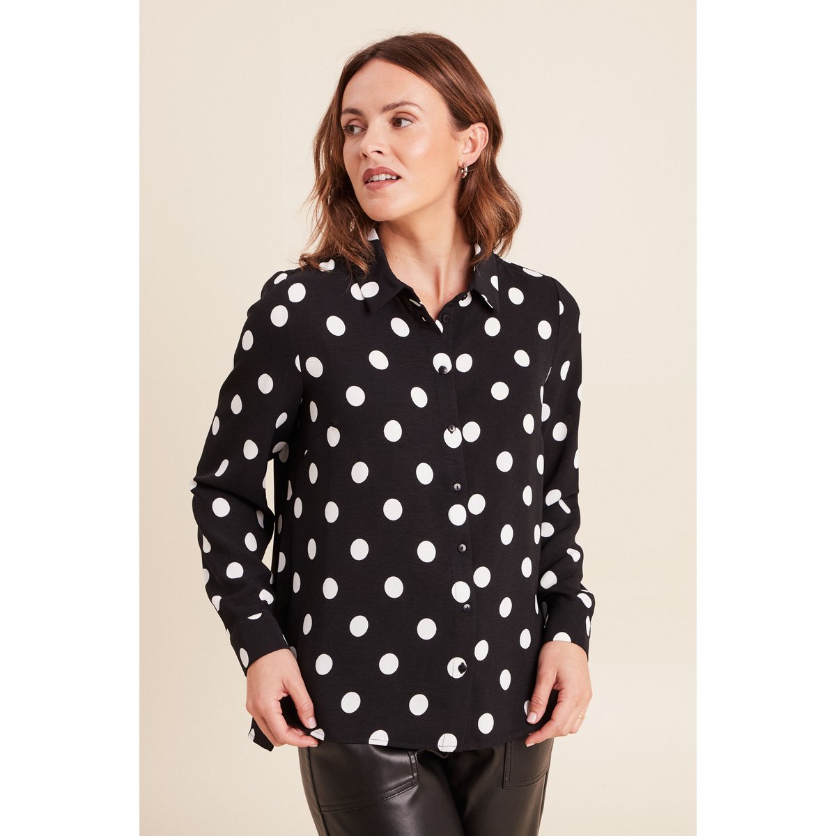 Chemise fluide manches longues noir, BREAL
