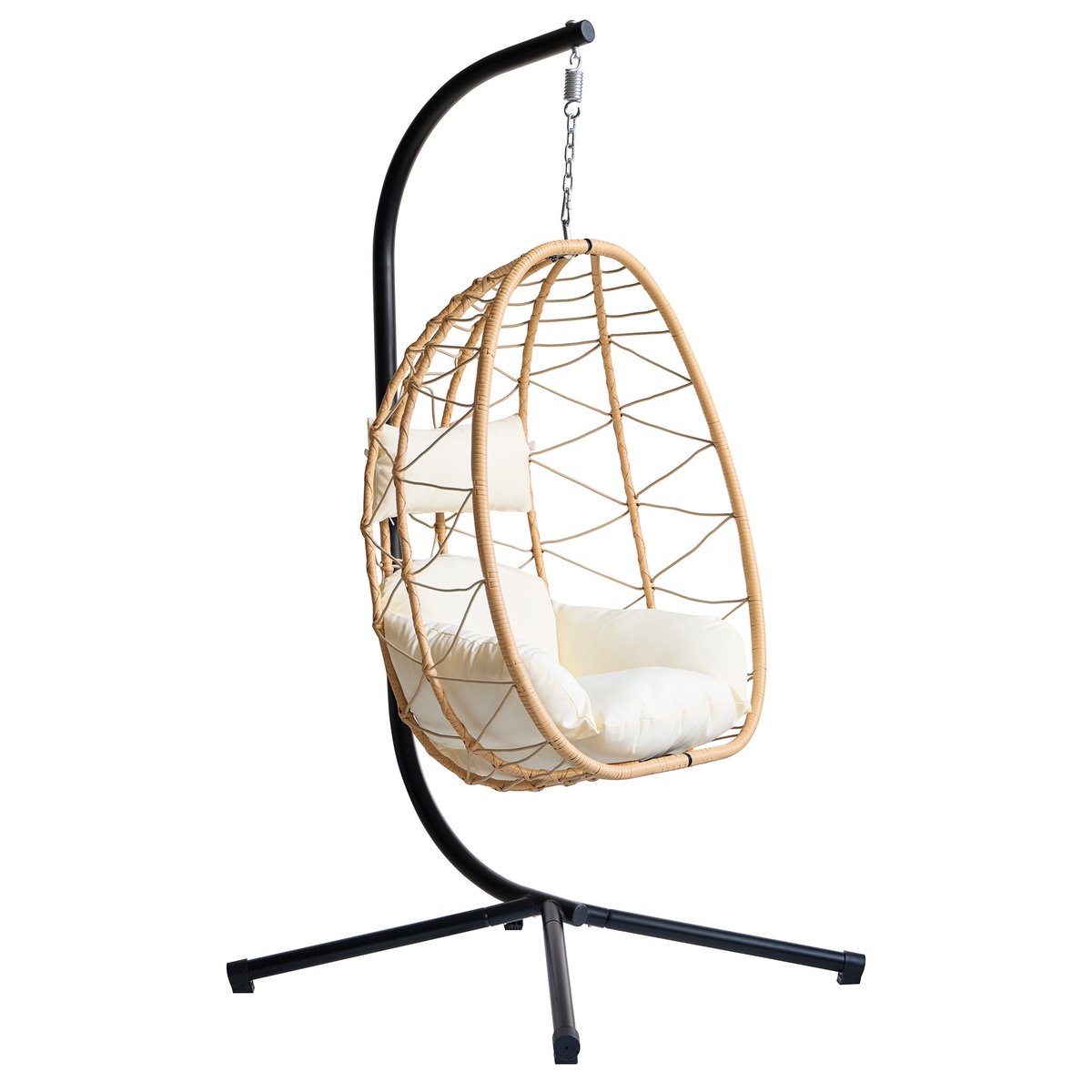 Fauteuil suspendu, rotin et métal, VENICE marron, NORDLYS