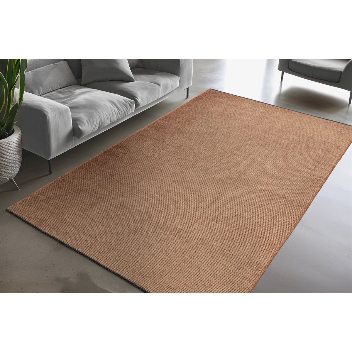 Tapis rectangulaire à poil court or miel chiné clair, ARTE ESPINA