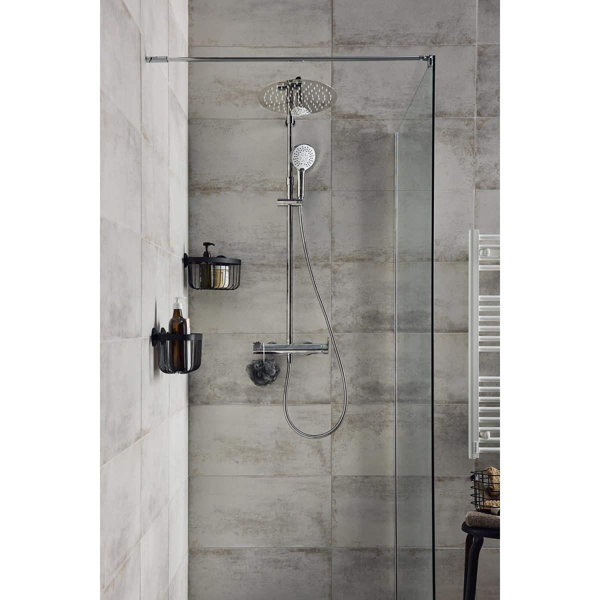 Lot de 2 colonnes de douche thermostatique, ICONE chrome, SENSEA