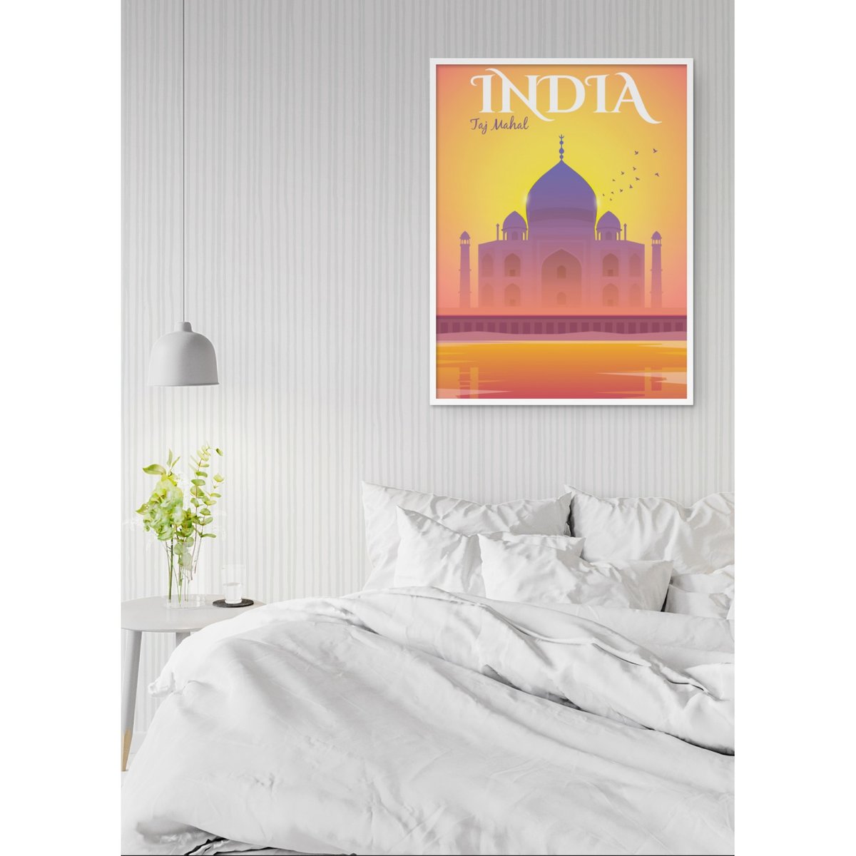 Affiche Inde, Taj Mahal blanc, L'AFFICHERIE
