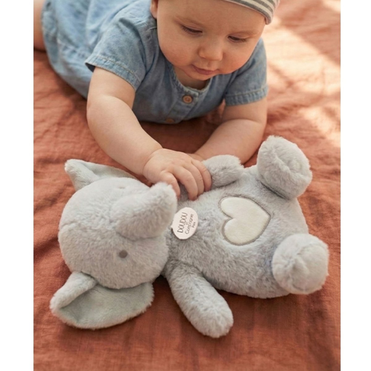 Peluche respirante RESPI'REVES eléphant gris, DOUDOU ET COMPAGNIE