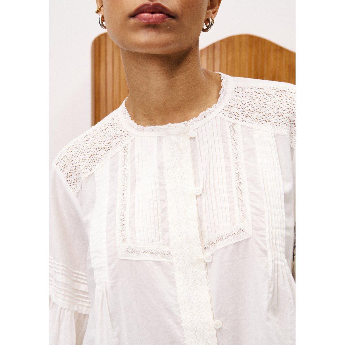 Chemise  en coton DEVI blanc, FRNCH