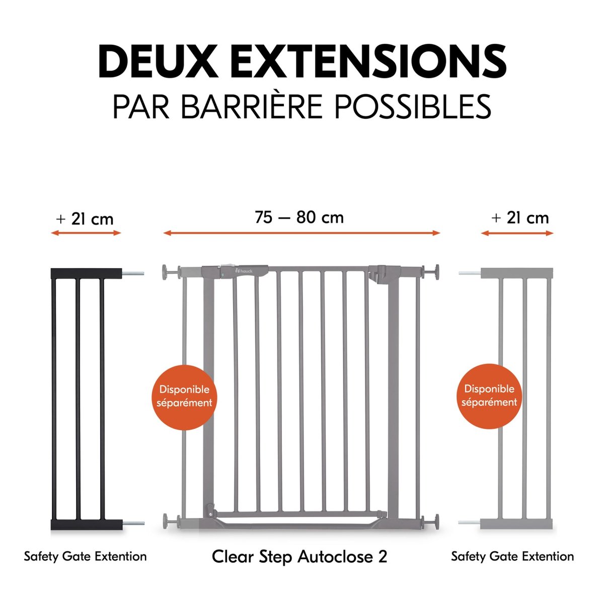 Extension barrière de sécurité noir, HAUCK