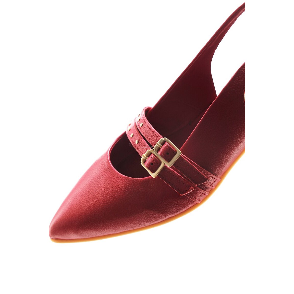 Leather Pointed Slingback Ballet Pumps red, MJUS