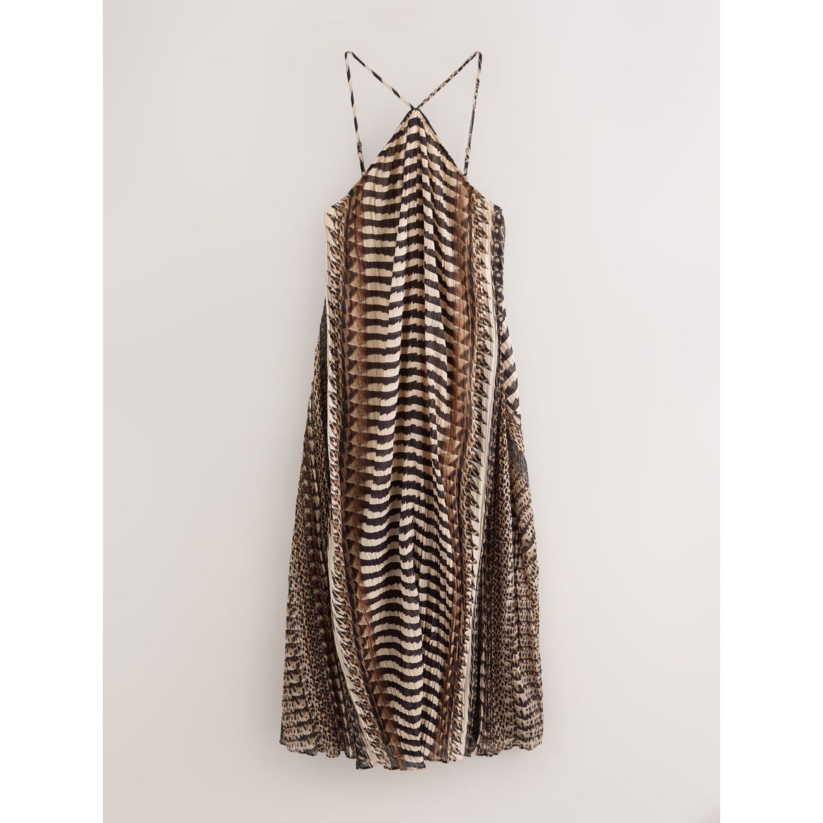 Robe longue à dos nu marron, NEXT