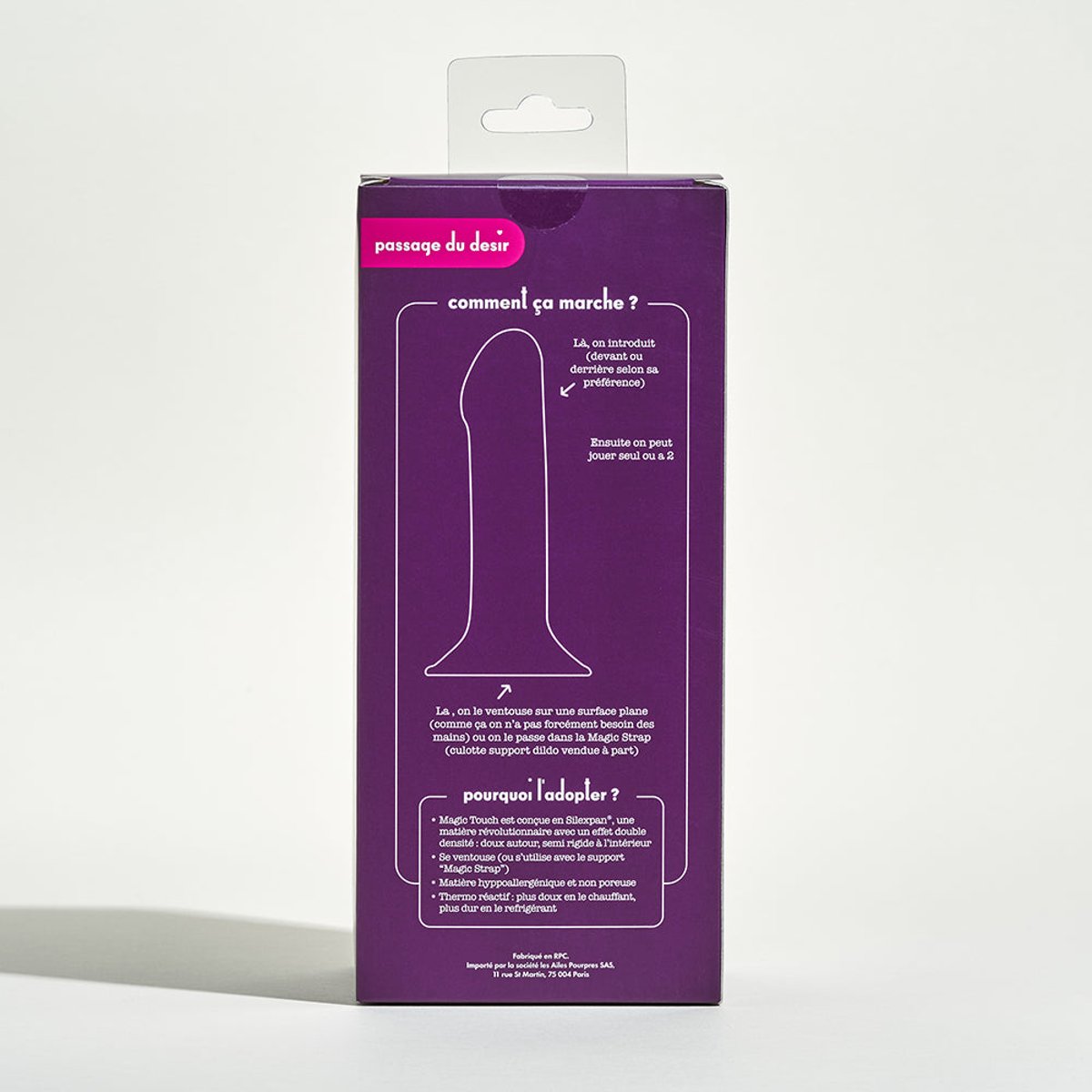 Vibromasseur non vibrant Magic Touch Pinky double densité rose, PASSAGE DU DESIR