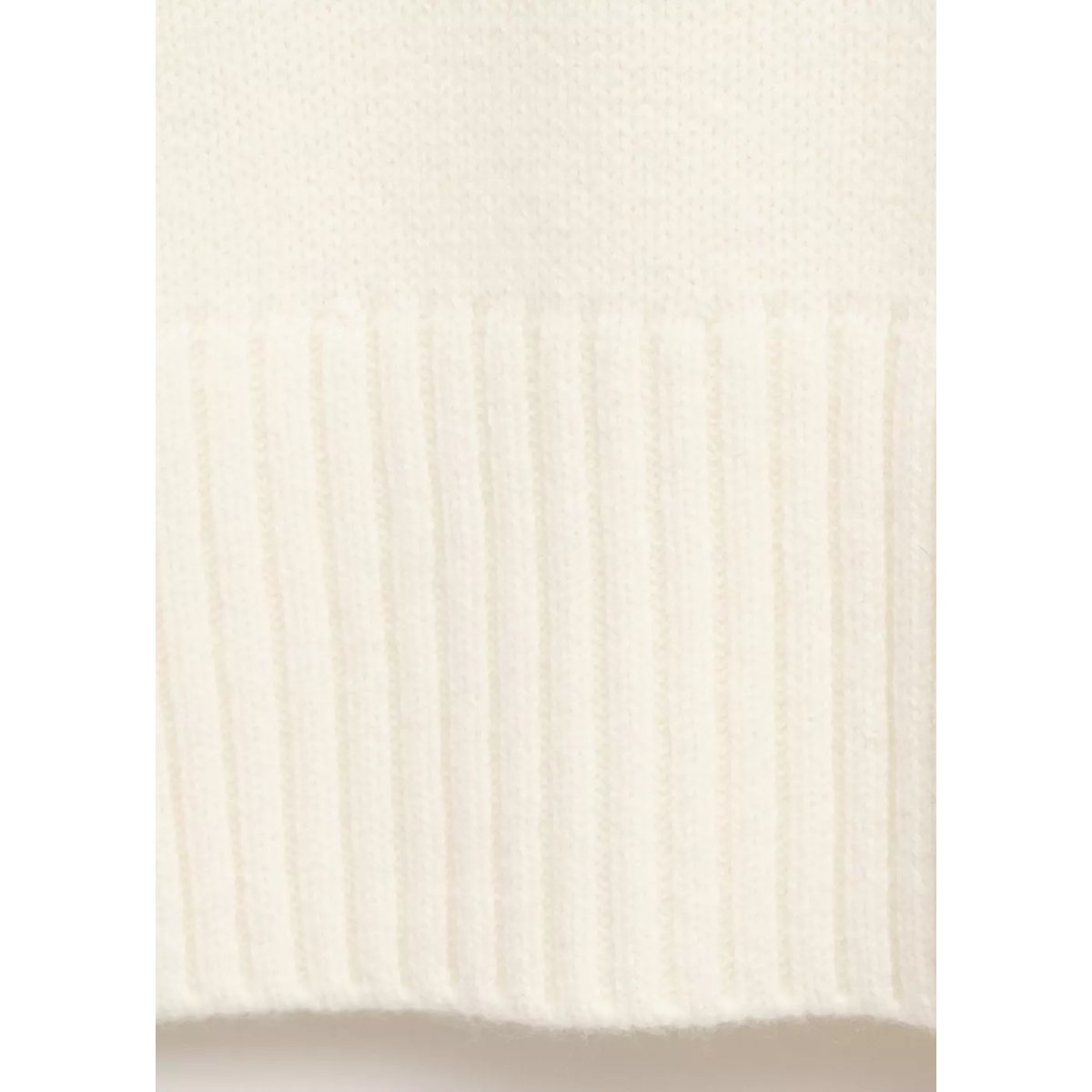 Pull-over à col montant en laine blanc, MANGO