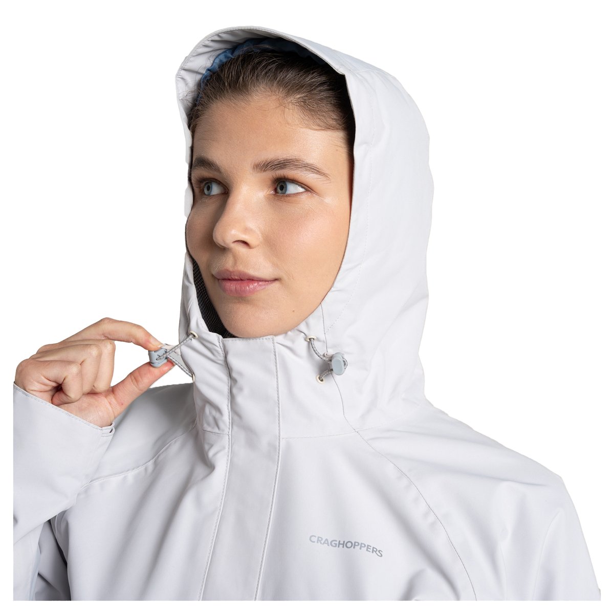 Veste imperméable unie à capuche OSSUS gris clair, CRAGHOPPERS