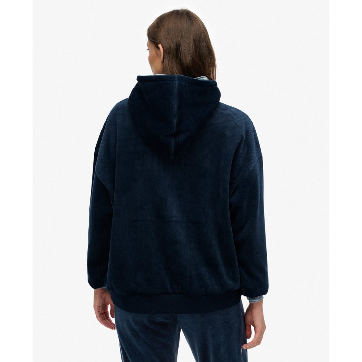 Country Club Velour Sweat à capuche décontracté bleu marine intense, SUPERDRY