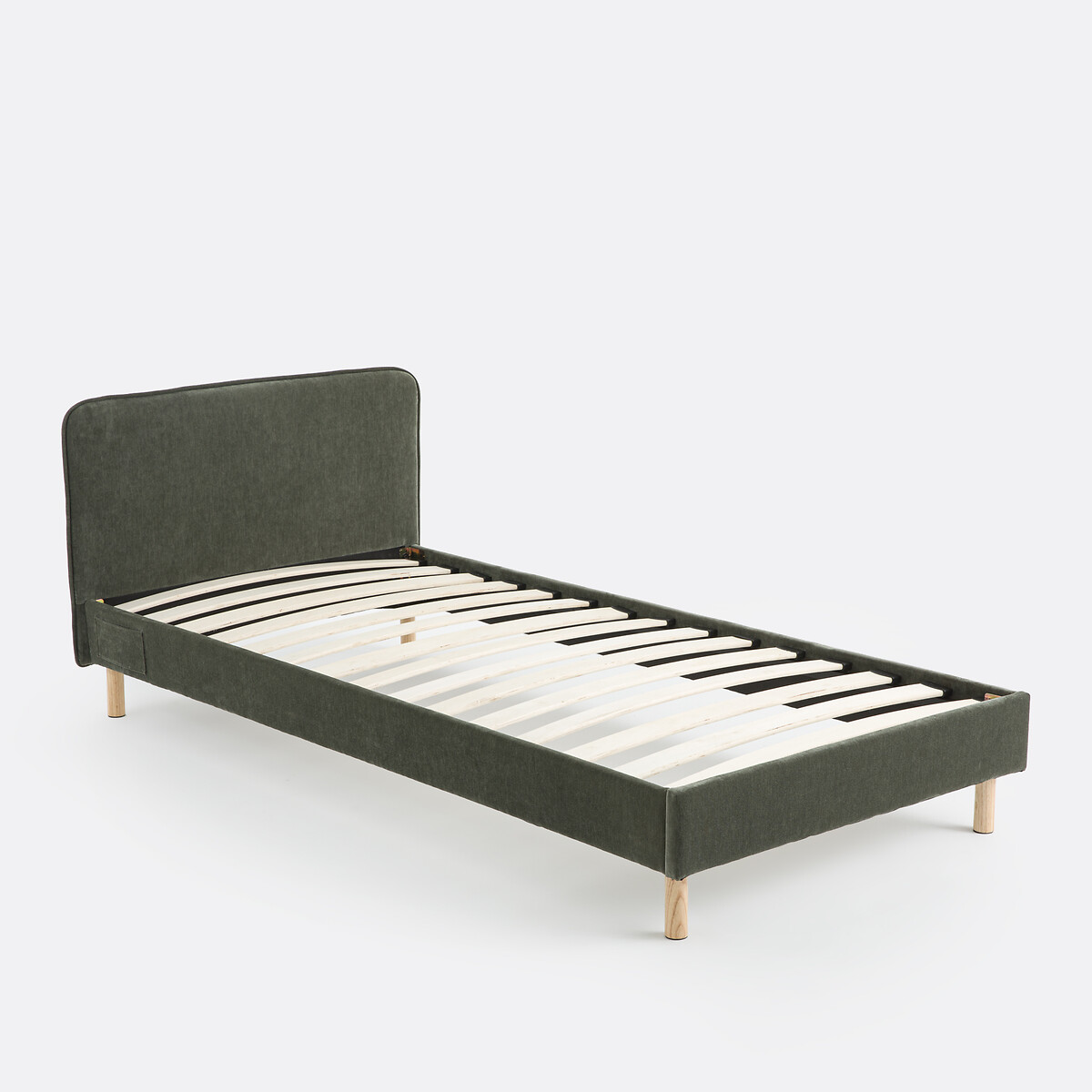 Gestoffeerd bed met lattenbodem, Roban groen , LA REDOUTE INTERIEURS