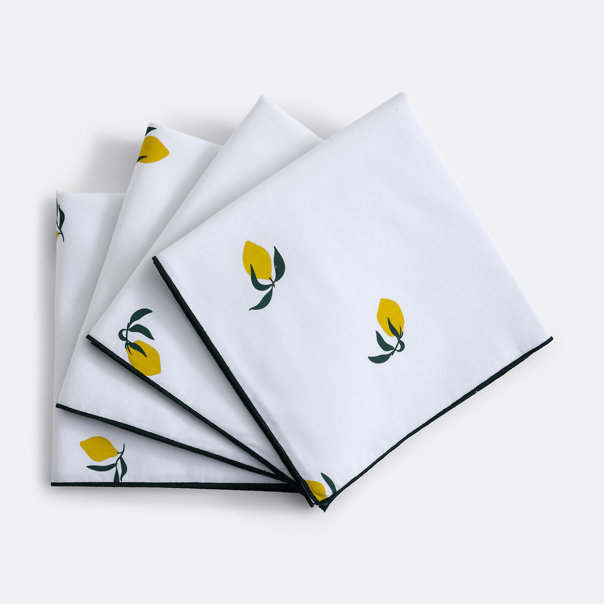 Lot de 4 serviettes de table imprimées en coton, CITRON imprimé citron, LA REDOUTE INTERIEURS