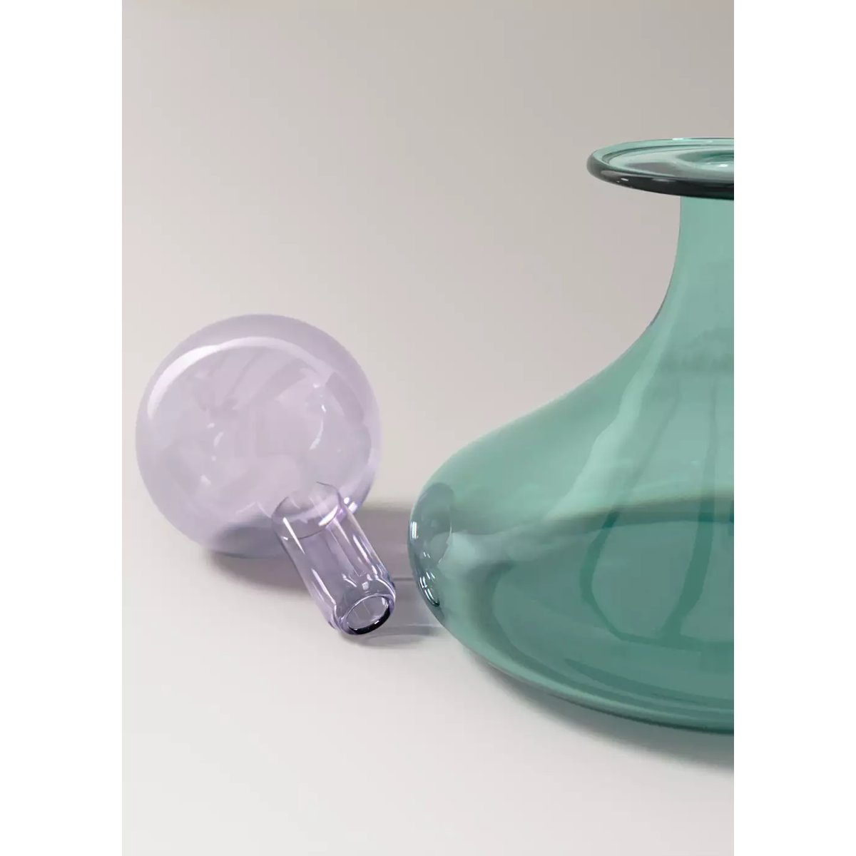 Vase décoratif bicolore en borosilicate bleu pétrole, MANGO HOME
