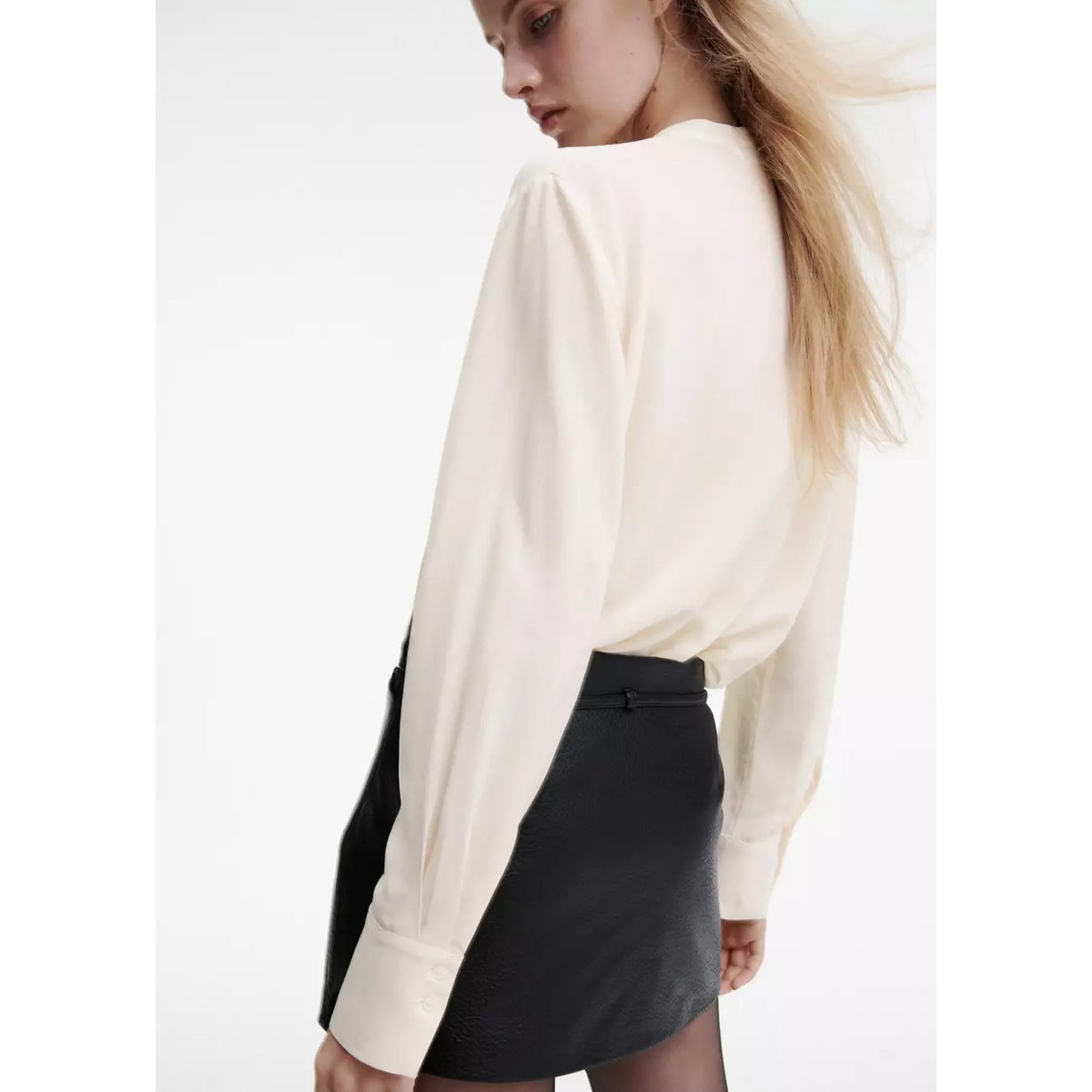 Blouse fluide volants écru, MANGO
