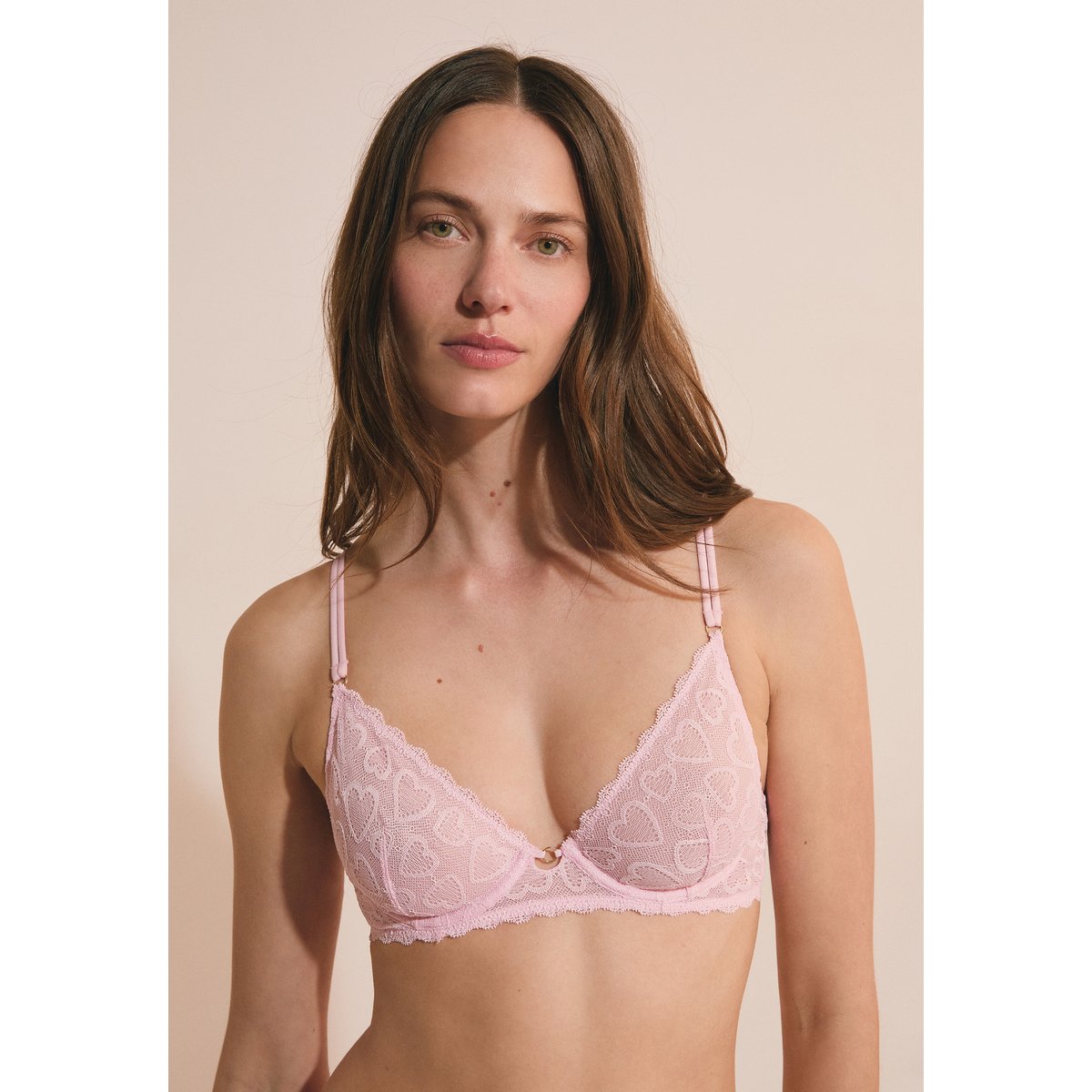 Soutien-gorge classique avec motifs cœurs COEURS rose, ETAM