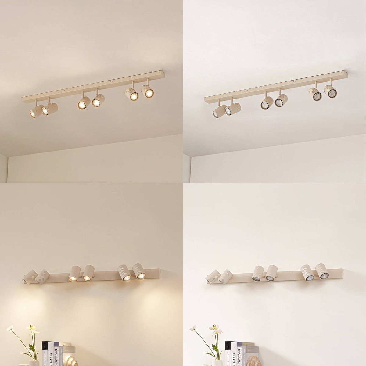 Spot en aluminium moderne, Kardis beige, LINDBY