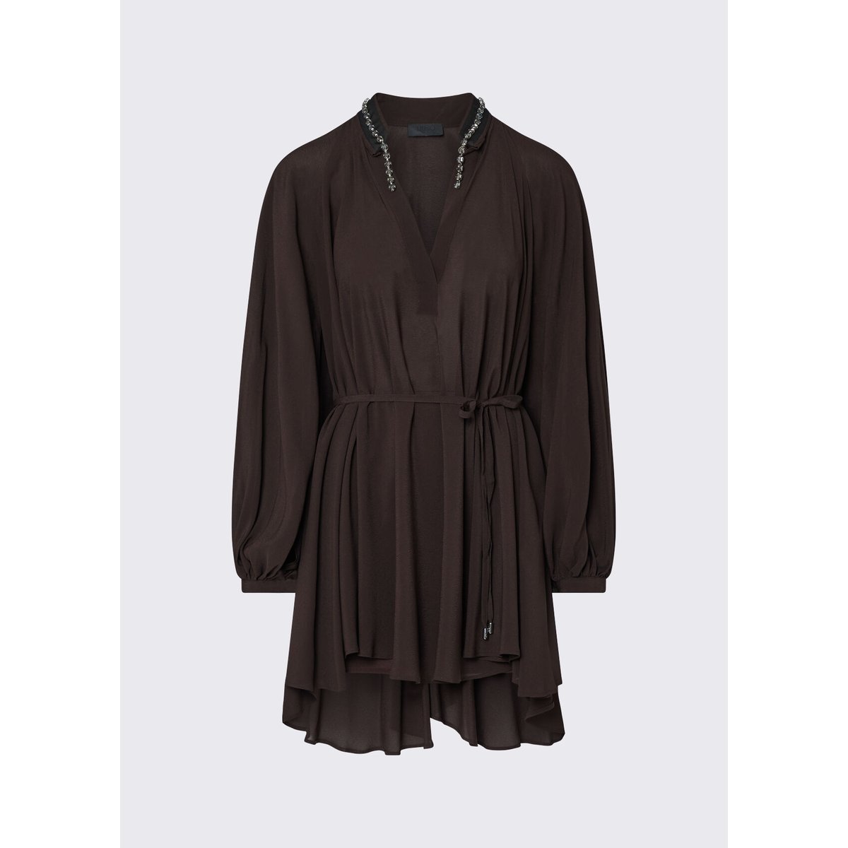 Robe courte en georgette moka, LIU JO