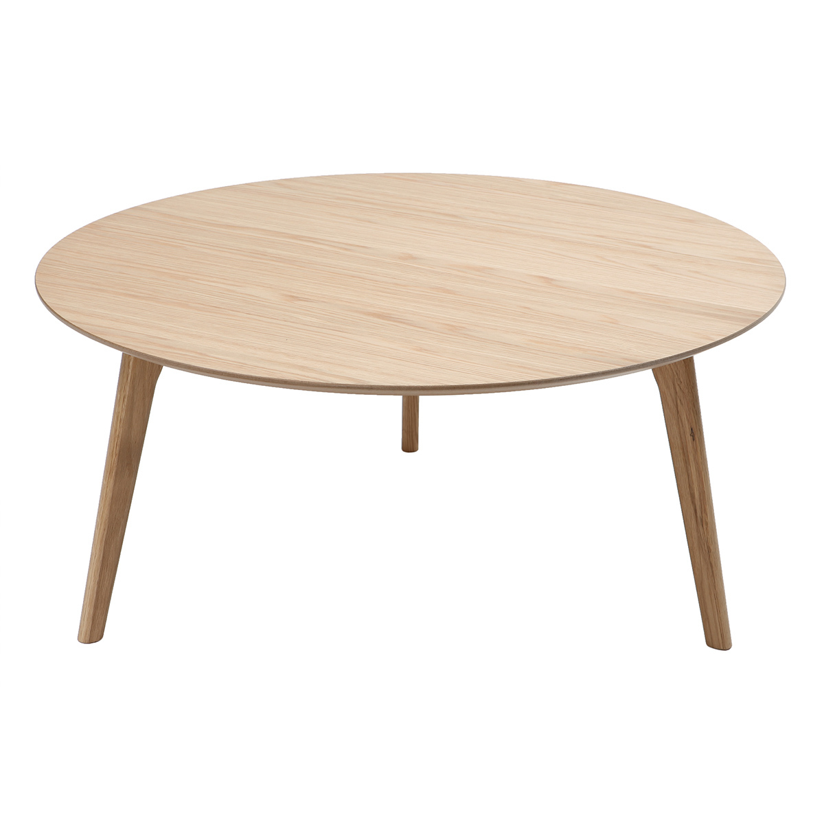 Table basse ronde scandinave bois clair chêne D90 cm ORKAD chêne clair, MILIBOO