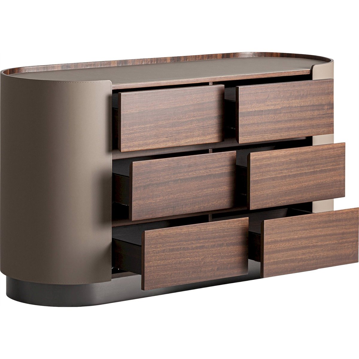 Commode contemporaine en bois marron et beige, RECOLLECTION