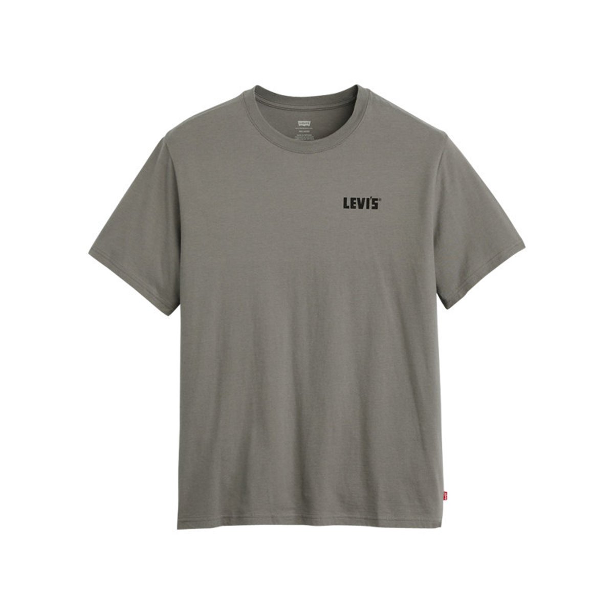 T-shirt en coton anthracite imprimé à coupe droite pourvu d'un col rond gris foncé, LEVI'S