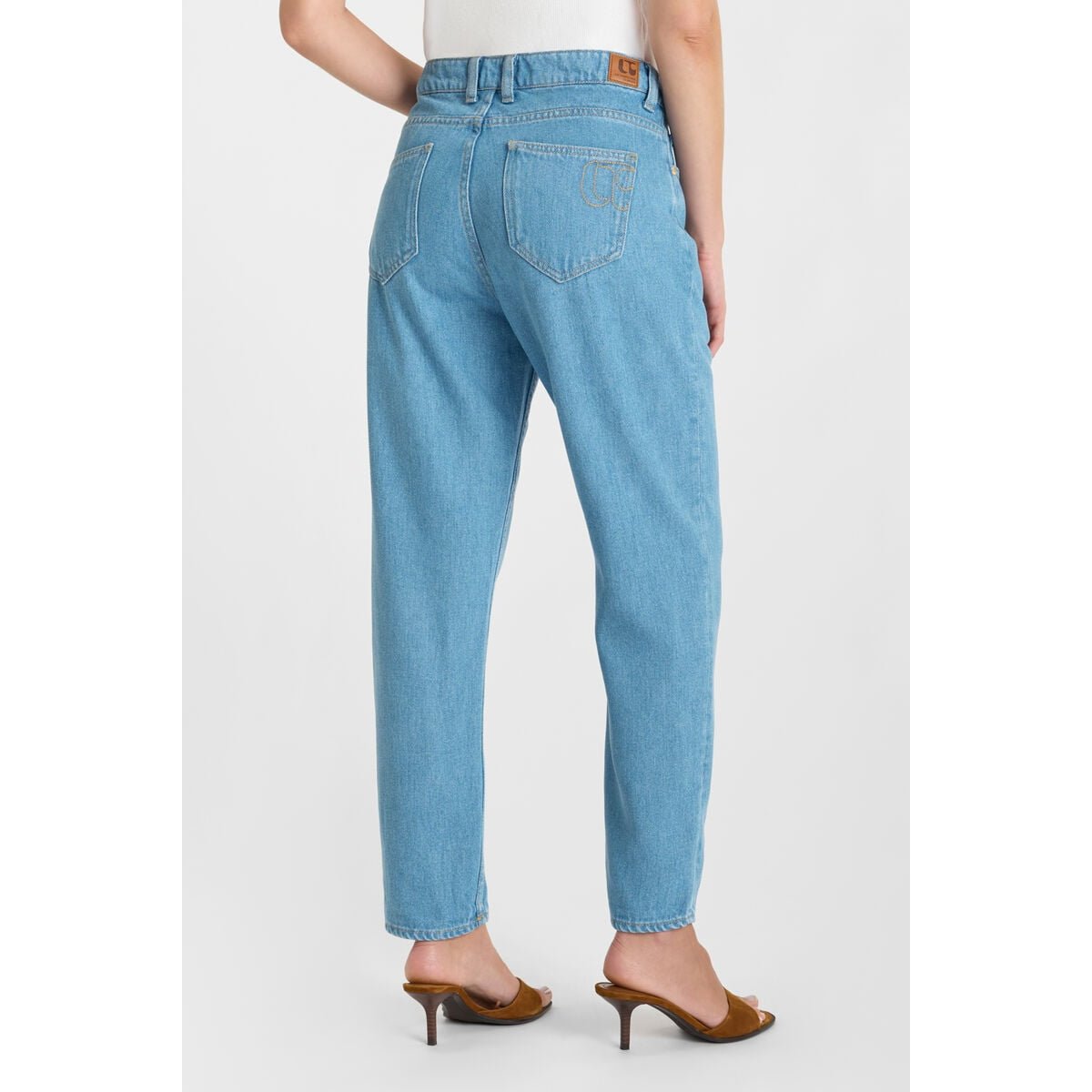 Jeans loose, large 400/60 girlfriend , 7/8ème blue, LE TEMPS DES CERISES