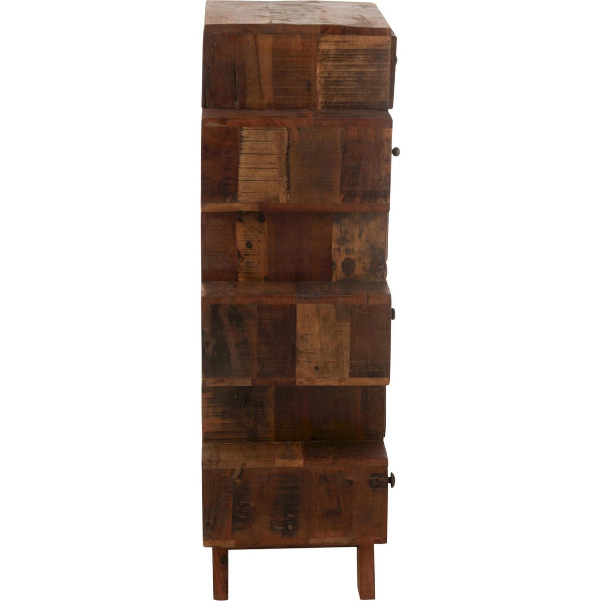 Étagère à tiroirs vintage en bois recyclé naturel, RECOLLECTION