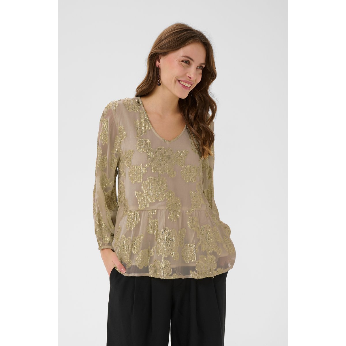Chemise à manches longues beige dune, CULTURE