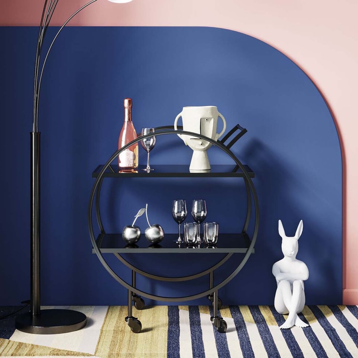 Lot de 4 verres à vin rouge, NIGHT SKY argent, KARE DESIGN