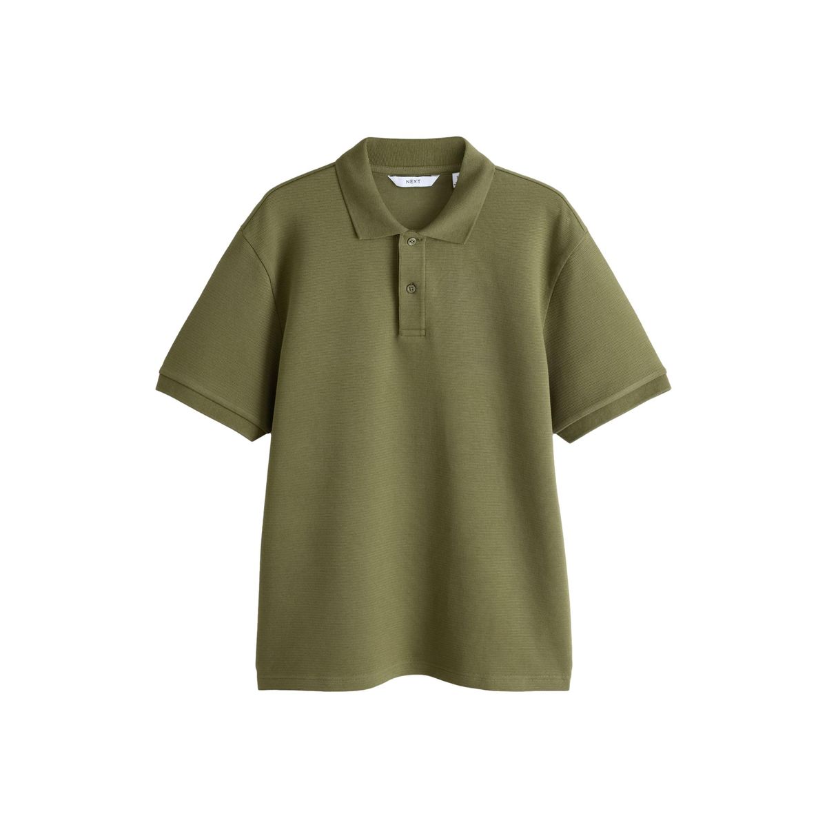 Polo standard habillé texturé vert kaki, NEXT