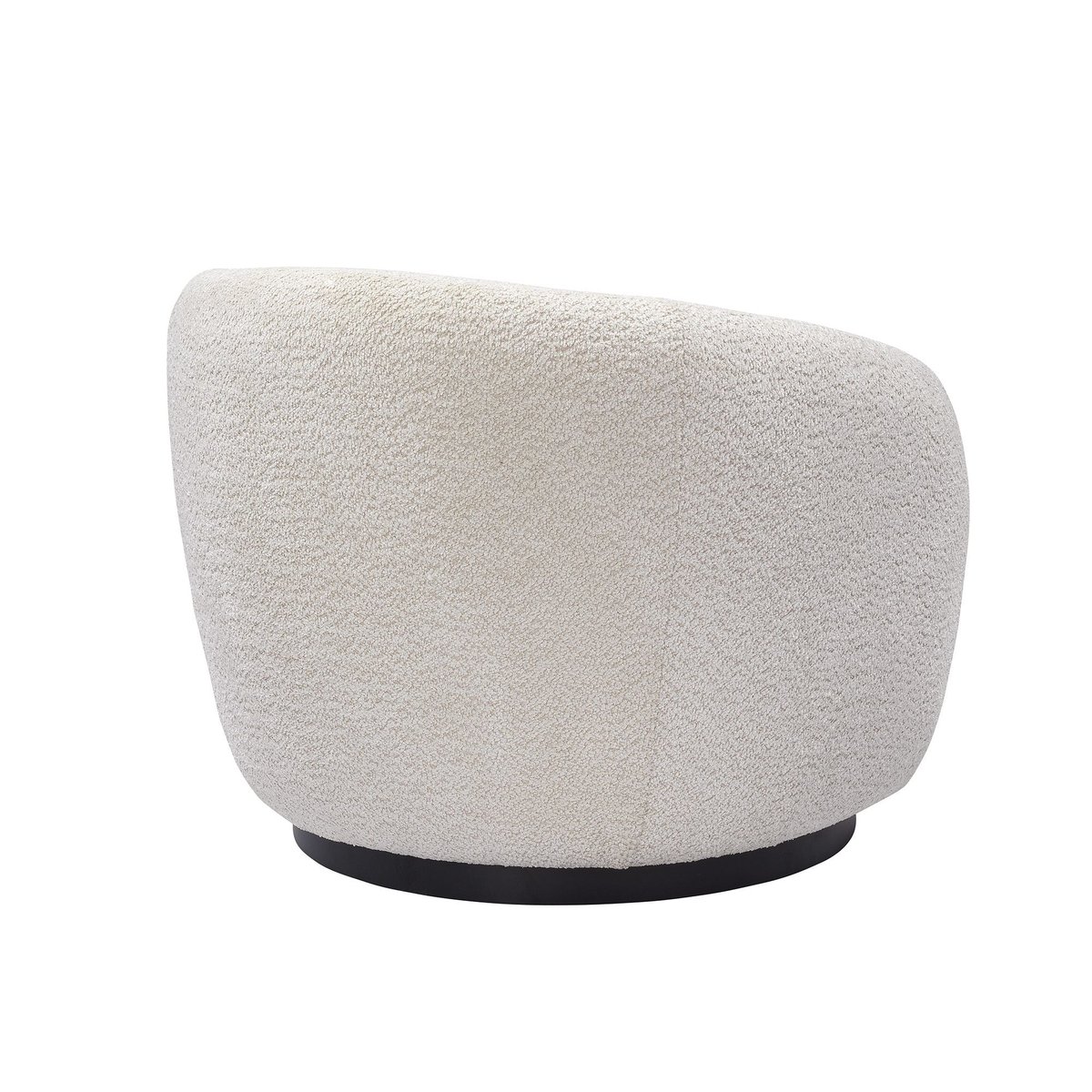 Fauteuil pivotant en tissu effet bouclette beige ASSA ecru, ZAGO