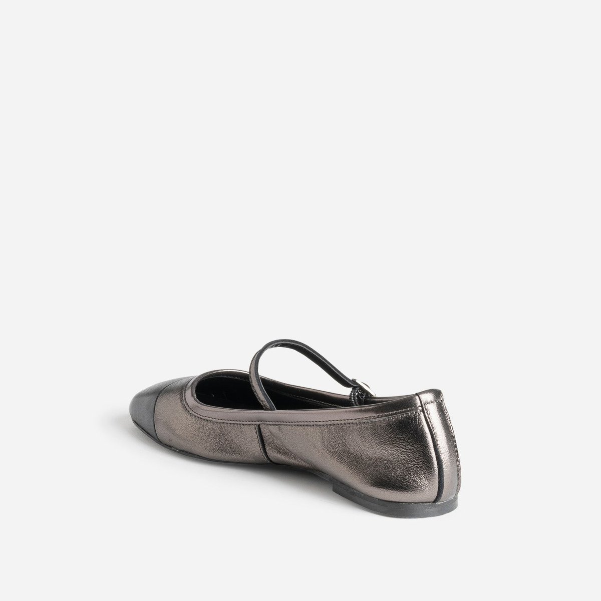Ballerine en cuir DOLLY noir/argent, ERAM
